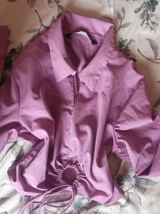 Lilac Ruched Front Shirt