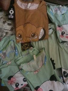 Cute Panda &amp; Simba Pajama Tops