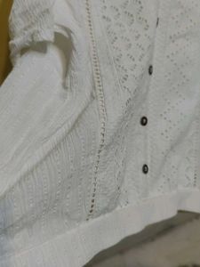 White Cold Shoulder Broderie Top