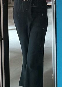 Black High- Rise Bootcut Trouser