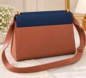 Chic Two-Tone Handbag with Floral Embellishments
