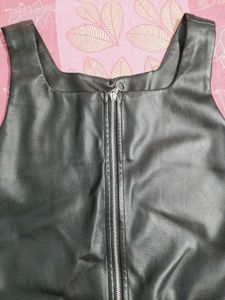 Black Faux Leather Dress