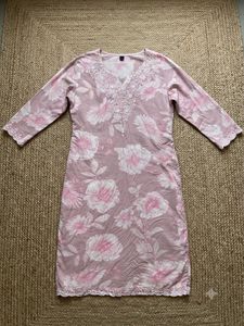 Chic Pink Floral Kurta