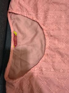 Elegant Peach Embroidered Kurta Set with Dupatta