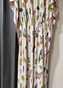 Chic Butterfly Print Kaftan Nighty