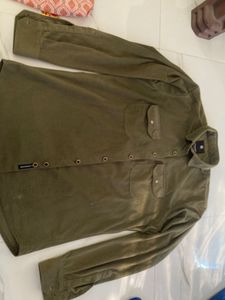 Men's Casual Olive Green Shirt