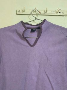 Cute Lavender Mock Neck Top
