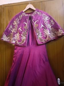 Elegant Embroidered Silk Gown