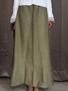 Elegant Olive Green Maxi Stretchable Skirt