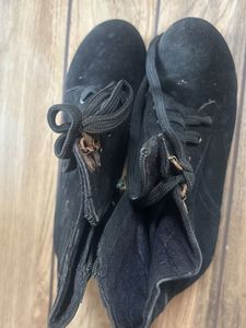 Black Lace-Up Ankle Boots