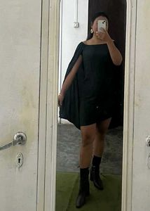 Chic Black Cape Dress