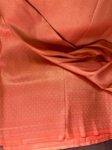 Peach Silk Saree with original unstitched blouse
