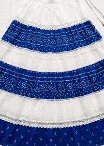 Boho Blue & White Tiered Skirt