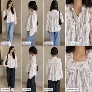 White Floral Print Tunic Top