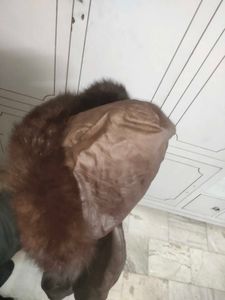 Fur Hooded Leather Coat