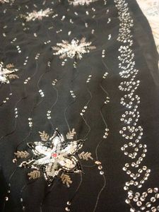 Elegant Black party Saree  (blouse size 36)