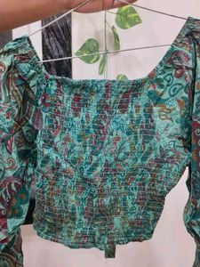 Boho Paisley Print Crop Top