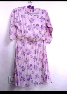 Lilac Floral Midi Dress