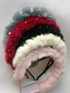 Faux Fur &amp; Pearl Headbands (Set of 5)