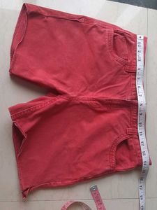 Red Denim Shorts - 12 to 13 yrs girls