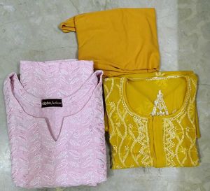 chikan kurti combo 😍🔥chikankari embroidery