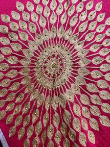 New Embroidered Pink &amp; Black Stole