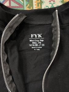 Black Zip-Up Jacket with White Piping