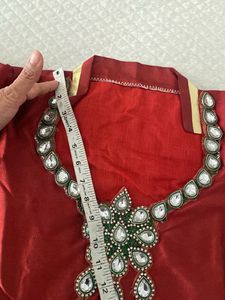 Kundan Work Silk Kurta