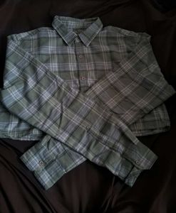 green plaid cropped shirt