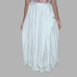 Elegant White Chikankari Skirt