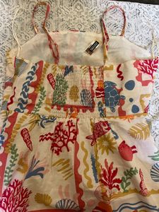 Cute Coastal Print Summer Dress
