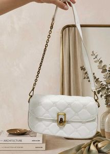 Chic White Quilted Shoulder Bag