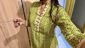 Green Floral Kurta
