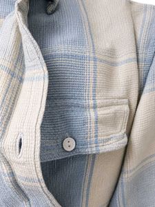 Men's Soft Checked Blue Button-Up Shirt