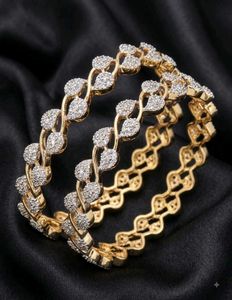 Stunning Gold &amp; Diamond Bangles(Pack of 2)