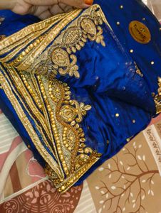 Royal Blue Embellished Saree