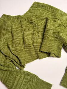 Cropped fern knit