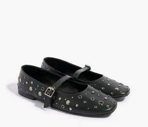 LUNA Blu Black Studded Ballerina