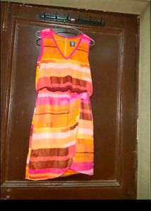 Striped Sleeveless wrap Dress imported 32-34