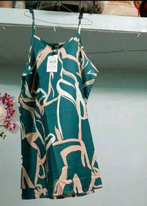 Shein Green Abstract Print Camisole Dress