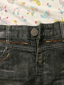 Black Denim Y2K Mini Skirt