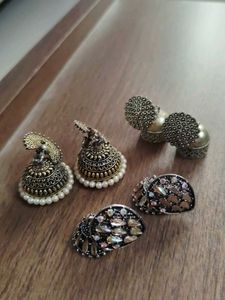 combo of 3Ethnic Jhumka & Stud Earrings Set
