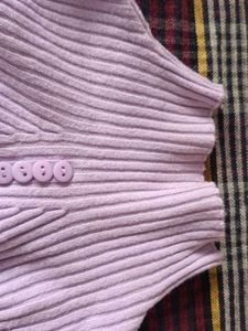 Ribbed Mock Neck Button Up Top