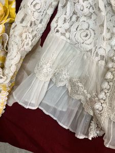 Elegant White Lace Peplum Top