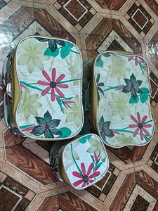 Floral Print Cosmetic Bag Set
