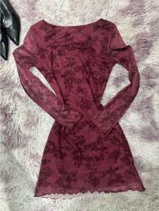 Savana burgundy Floral Mini Dress