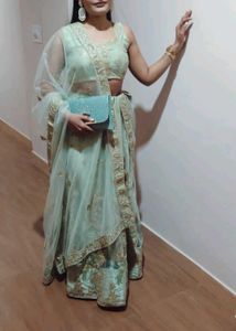 Premium Pastel Green Designer Lehenga Set 💚 |