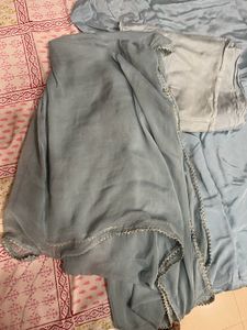 Elegant sky blue Embroidered Kurta