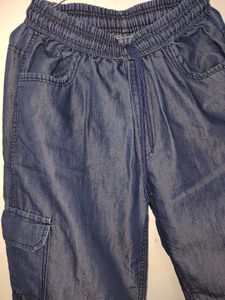 Stylish Blue Cargo Denim Pants