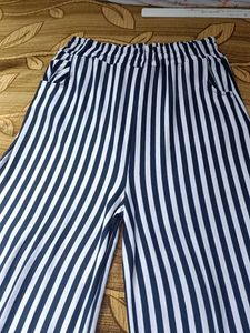 black and white strip lycra plazzo